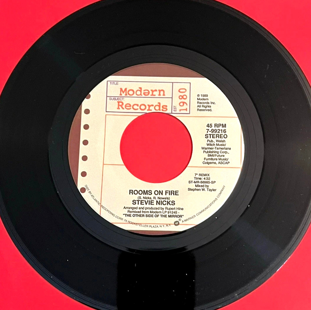 Stevie Nicks Rooms on Fire 45 RPM “When You Play It Say It” Sleeve 1989 Atlantic