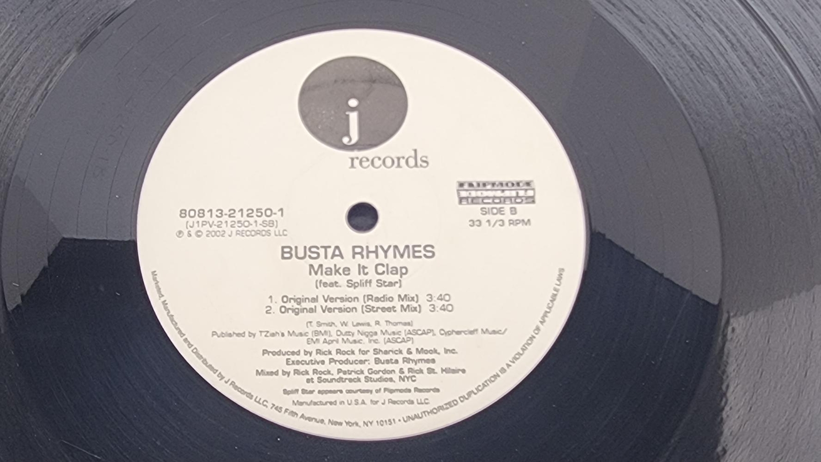 Busta Rhymes Make It Clap Vinyl Record – J Records