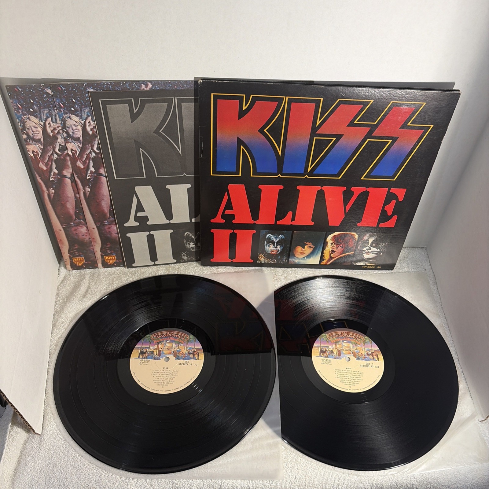 Kiss Alive II 2 LP JAPAN 1977 Import Hard Rock VG+ Arena First Year Release