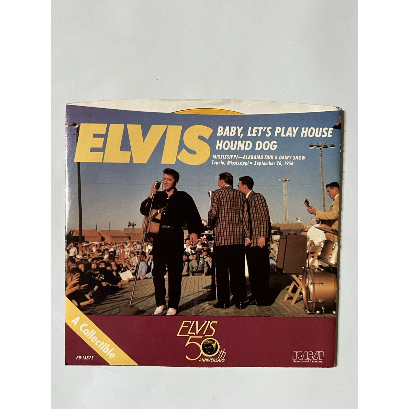 Elvis Presley – Baby, Let’s Play House/Hound Dog 50th Ann 7″ 45 Yellow 4 pc