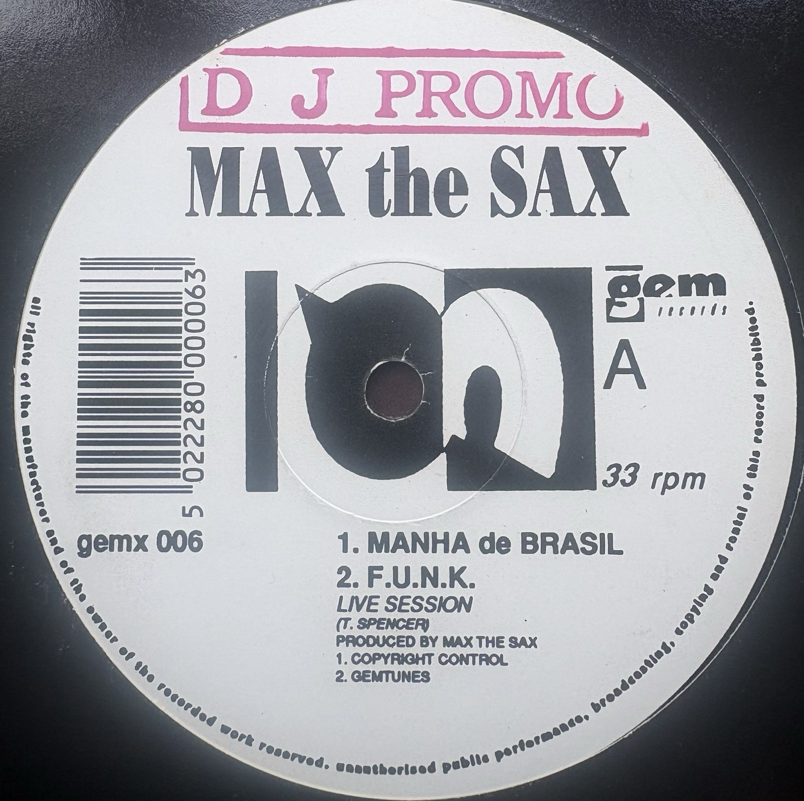 Max The Sax Manha De Brasil 12″ Vinyl Record Dance/House