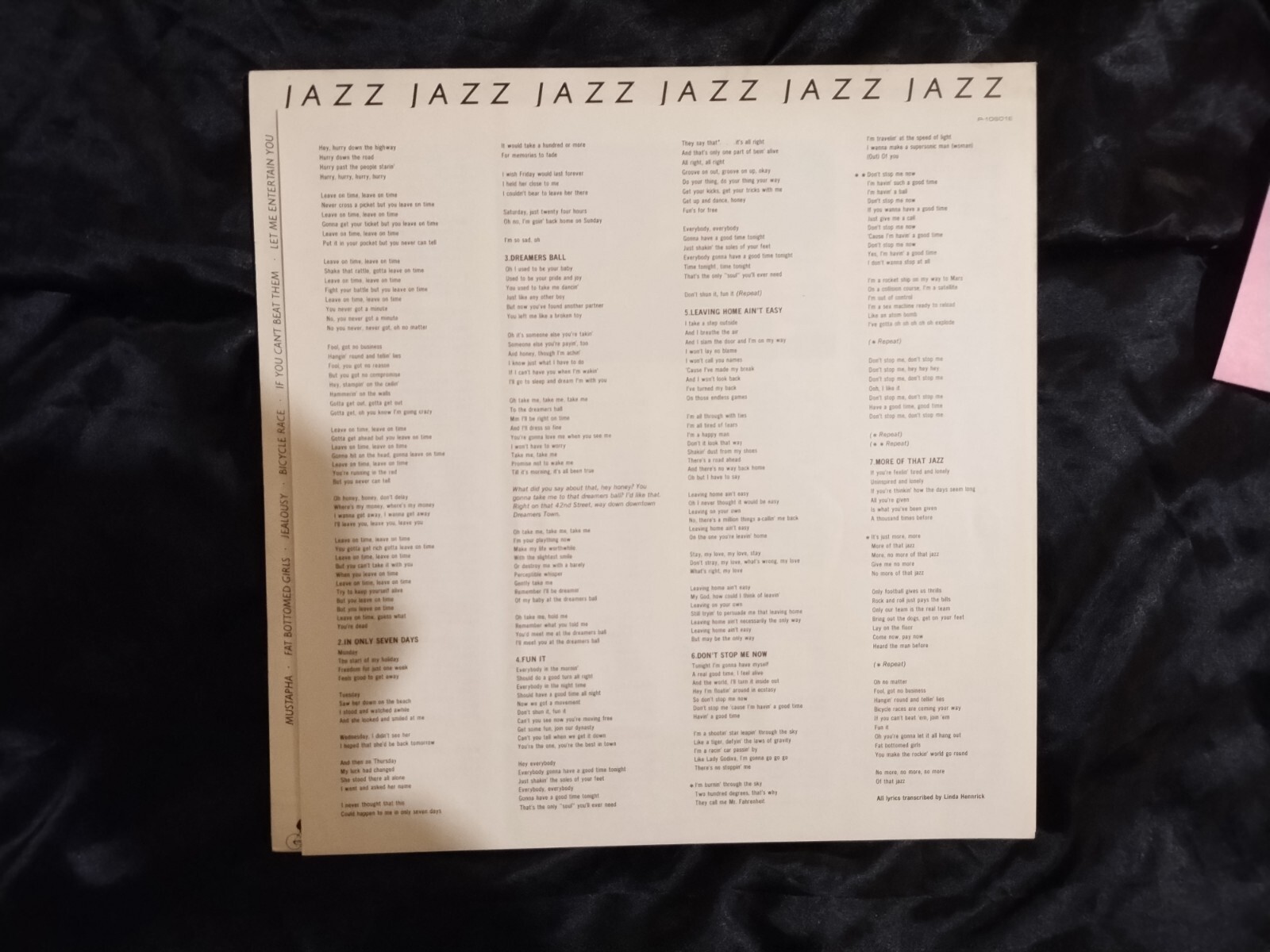QUEEN Audiophile Jazz LP, 3 Inserts 36″ Nude Cyclers Poster, Photo, Lyrics, N/M