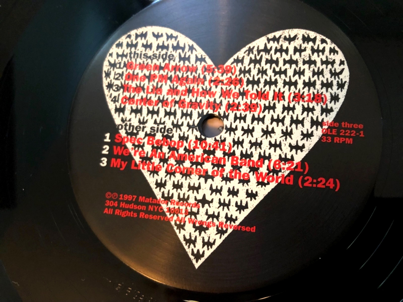 YO LA TANGO “I Can Hear The Heart Beatin As One” Vinyl Records 2xLP Matador 1997