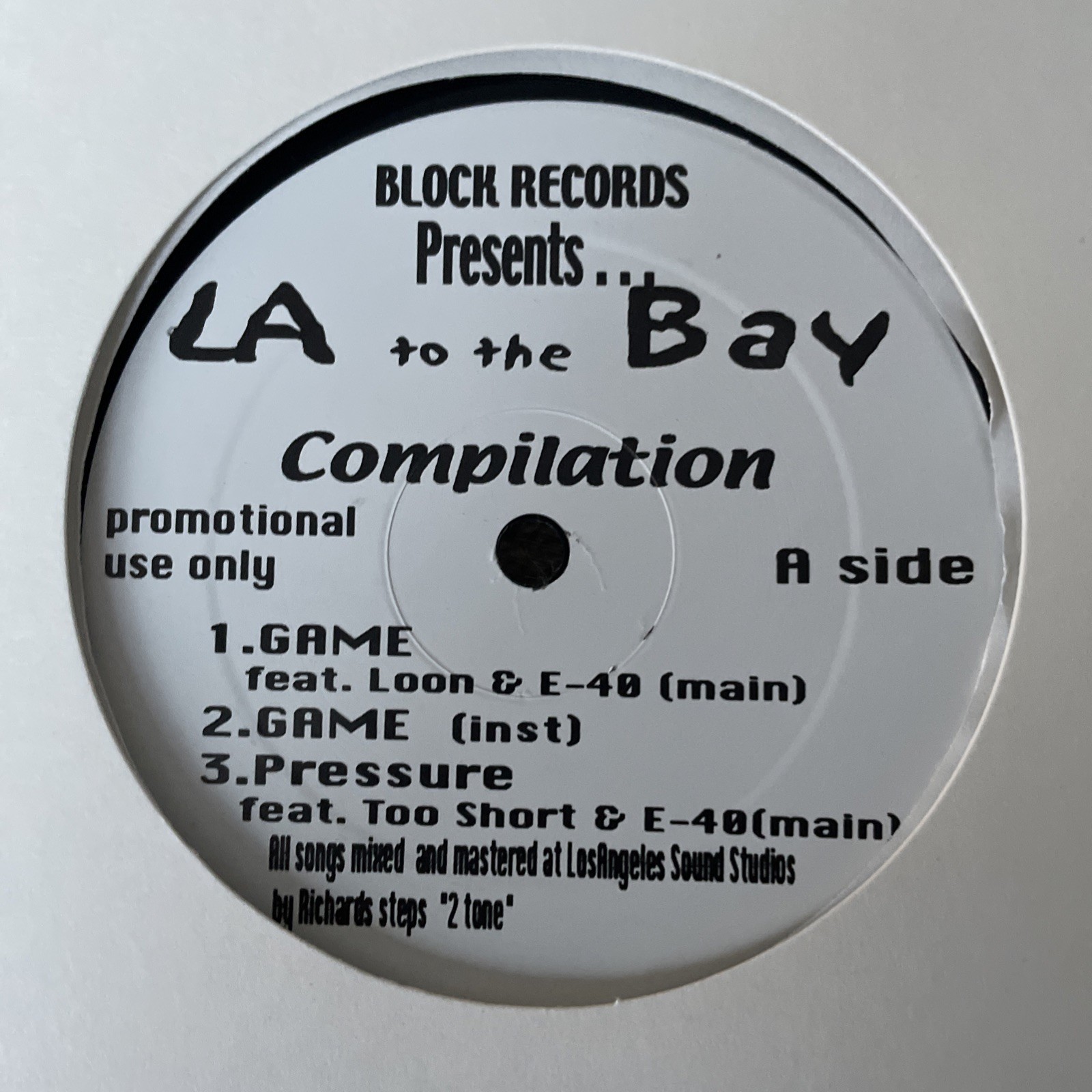 LA To The Bay Compilation Game E-40 Too Short 12” Vinyl Record 2007