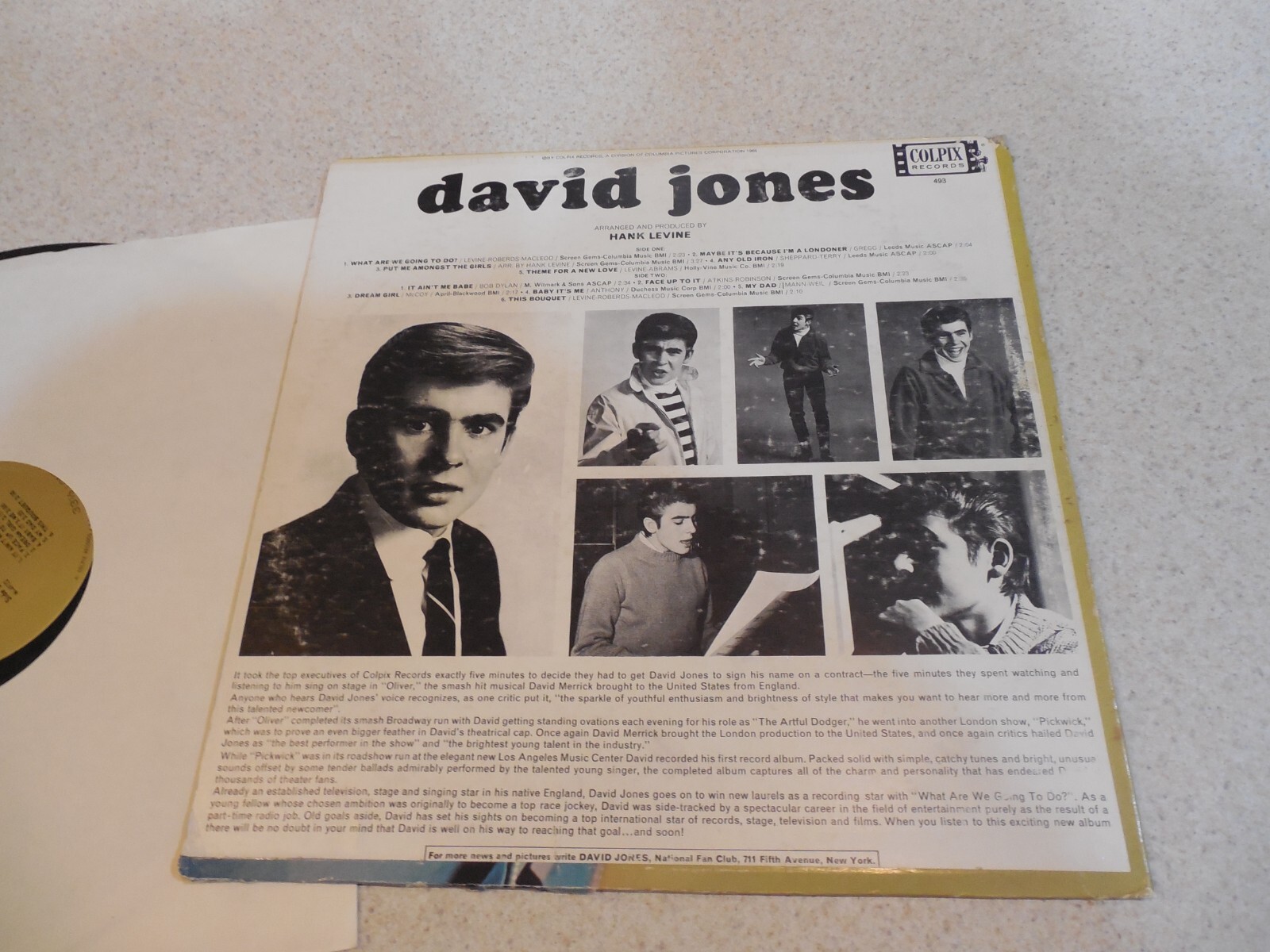 David Davy Jones LP – Self Titled – Colpix Records CP 493 Monkees