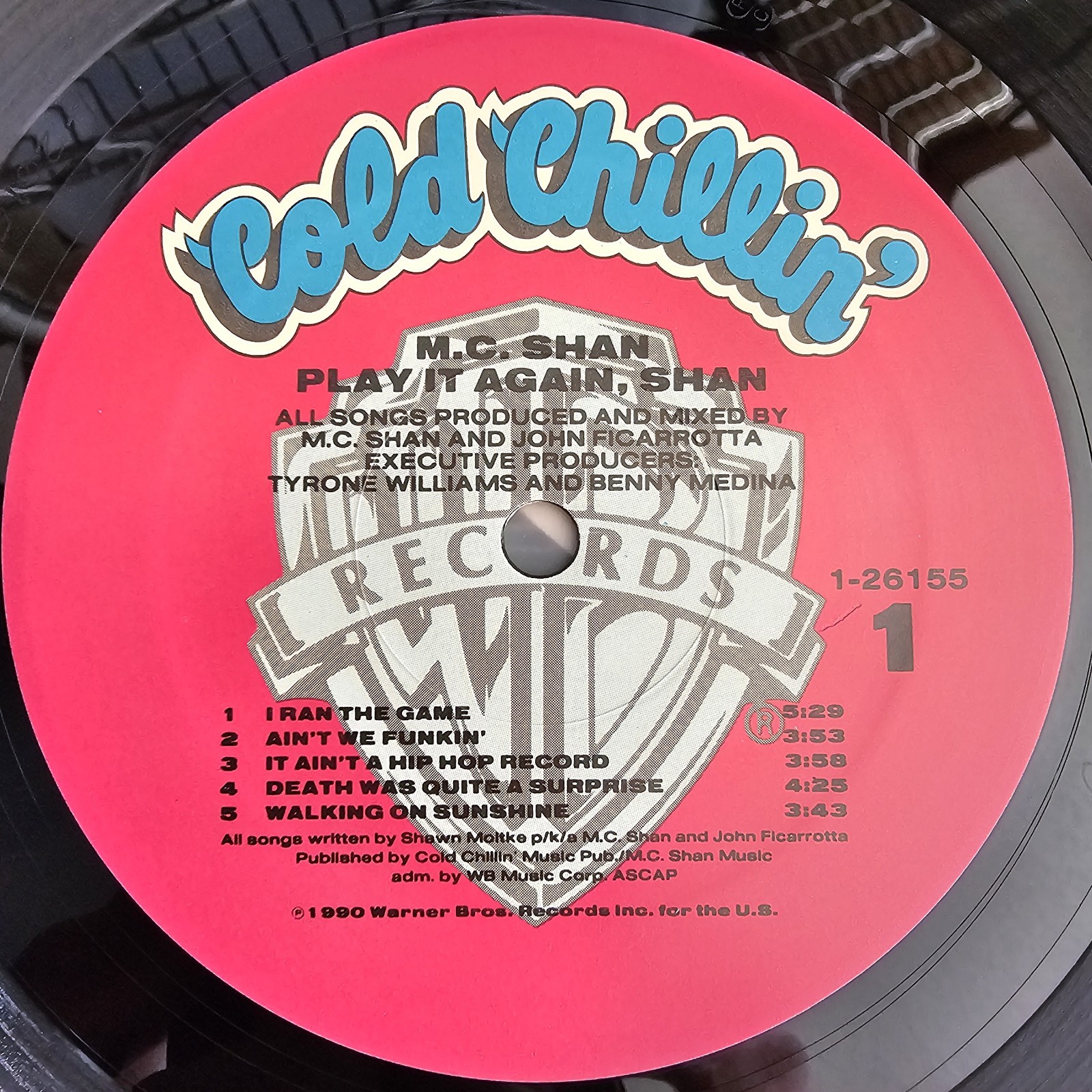 M.C. Shan Play It Again, Shan Vinyl Cold Chillin’ Rap 1990 12″ 33 RPM 1-26155