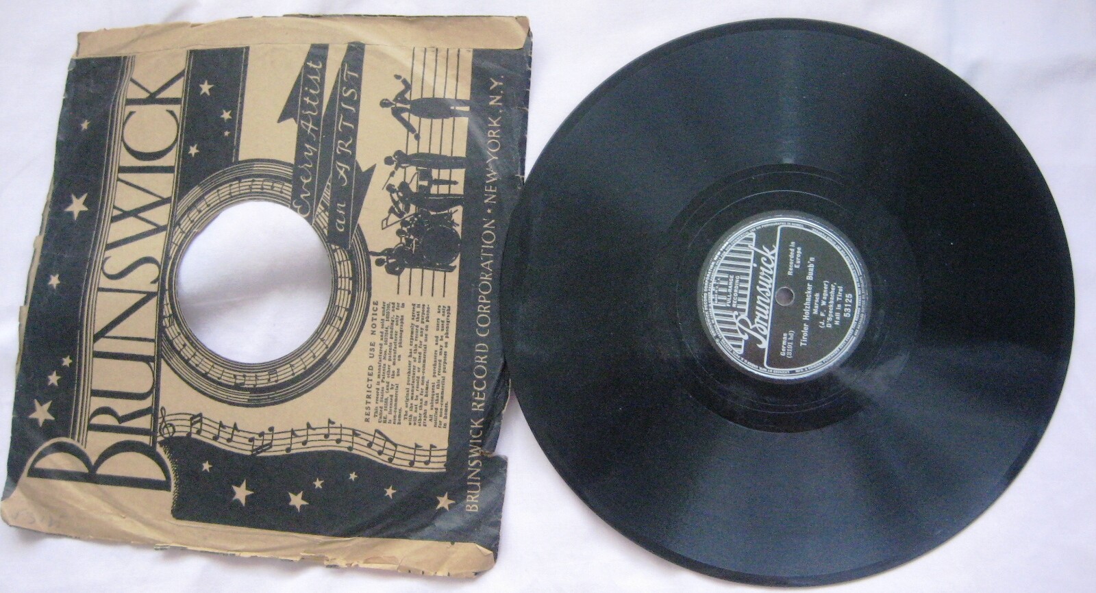 1931 Brunswick record Co. Full Range Recording German # 53125