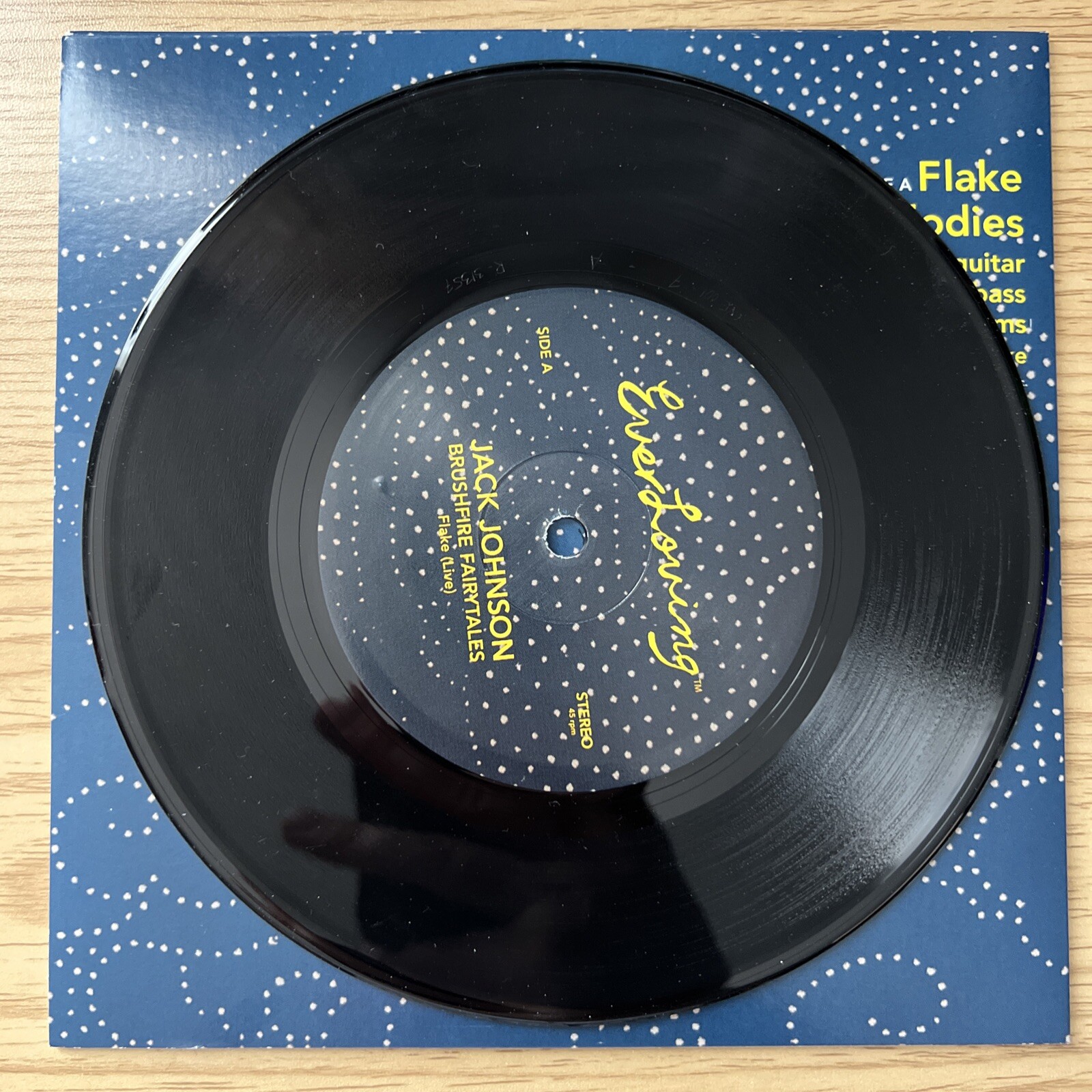 Jack Johnson Live 45 Flake And Inaudible Melodies 7” Vinyl