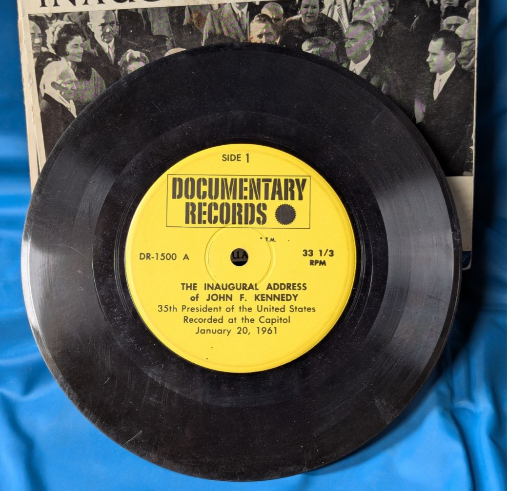 President John F Kennedy Lot of 2 7″ Records ~ Inagural Address & Memorial Album