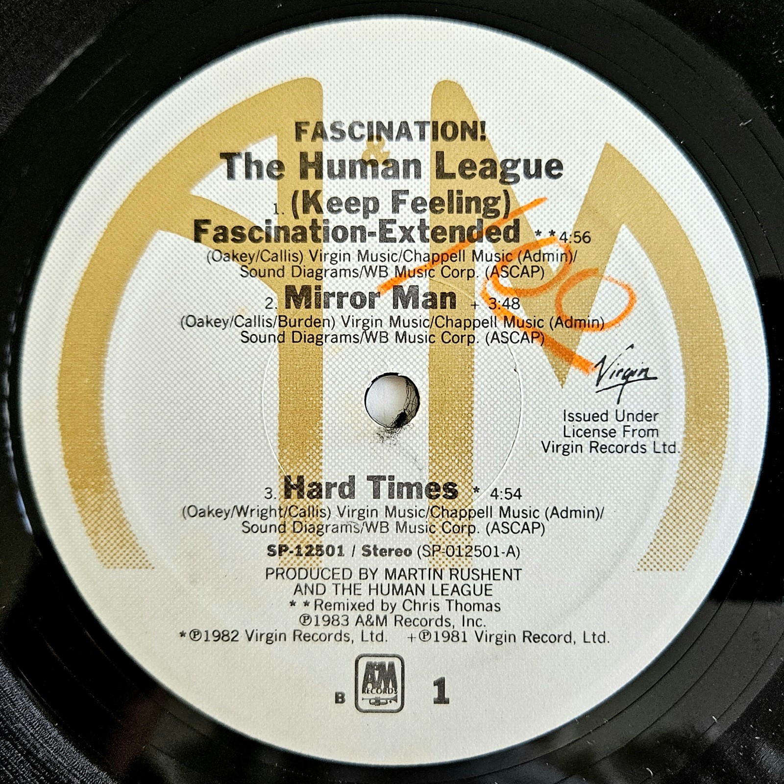 NEW WAVE / SYNTH-POP – HUMAN LEAGUE – FASCINATION LP – A&M RECORDS OG PRESSING