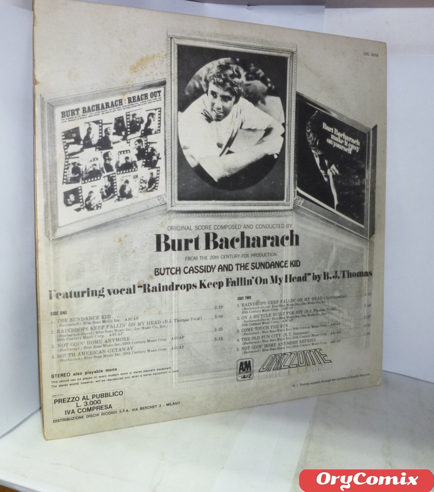 Burt Bacharach – Original Score – Vinyl LP 12″ Inches 33 RPM Good