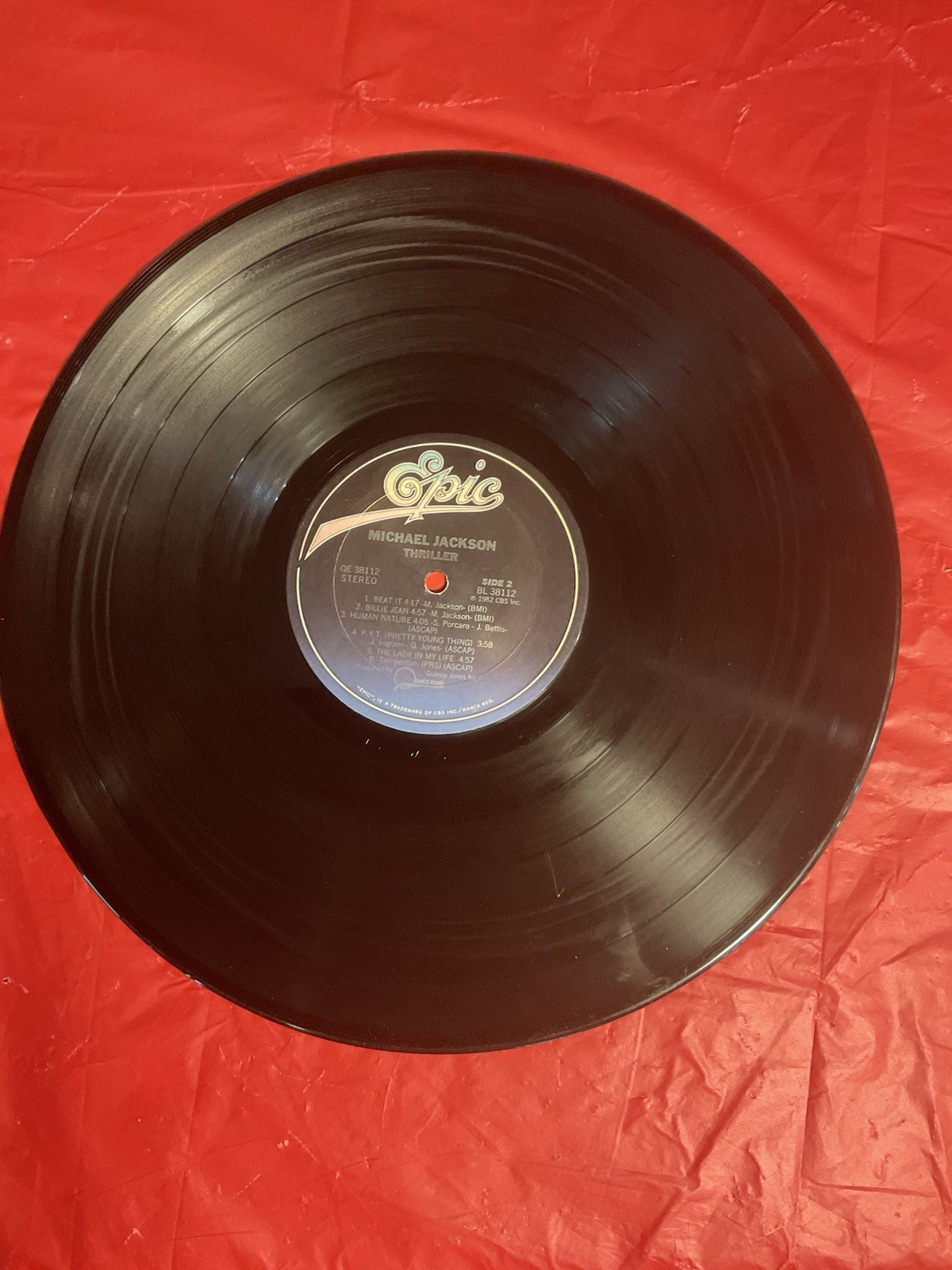 Michael Thriller LP 1982 Early Error Cover PAL 38112-2J PBL 38112-2F Vinyl