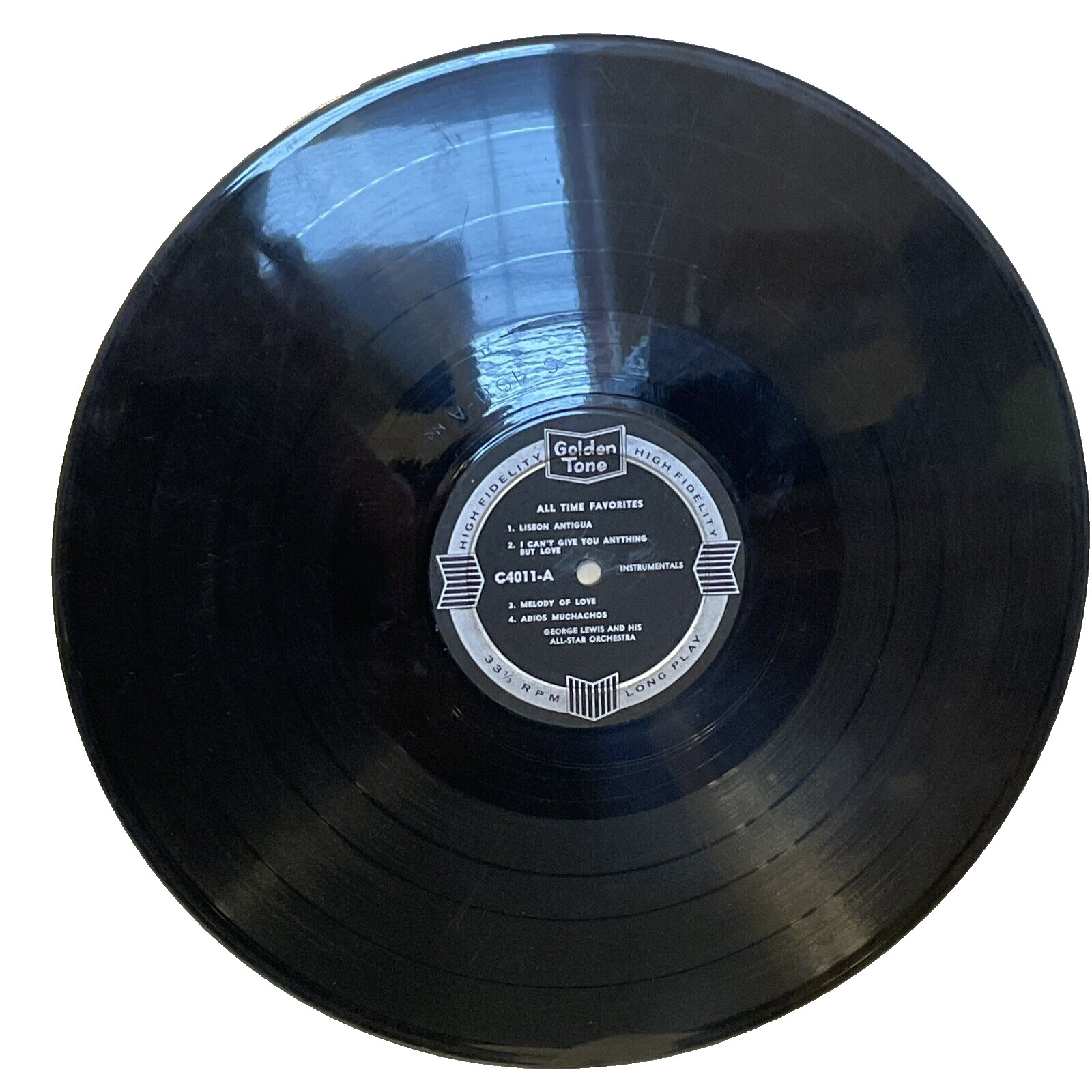 George Lewis All Time Favorites (Vinyl, 1959)Golden Tone C4011 Good RECORD ONLY