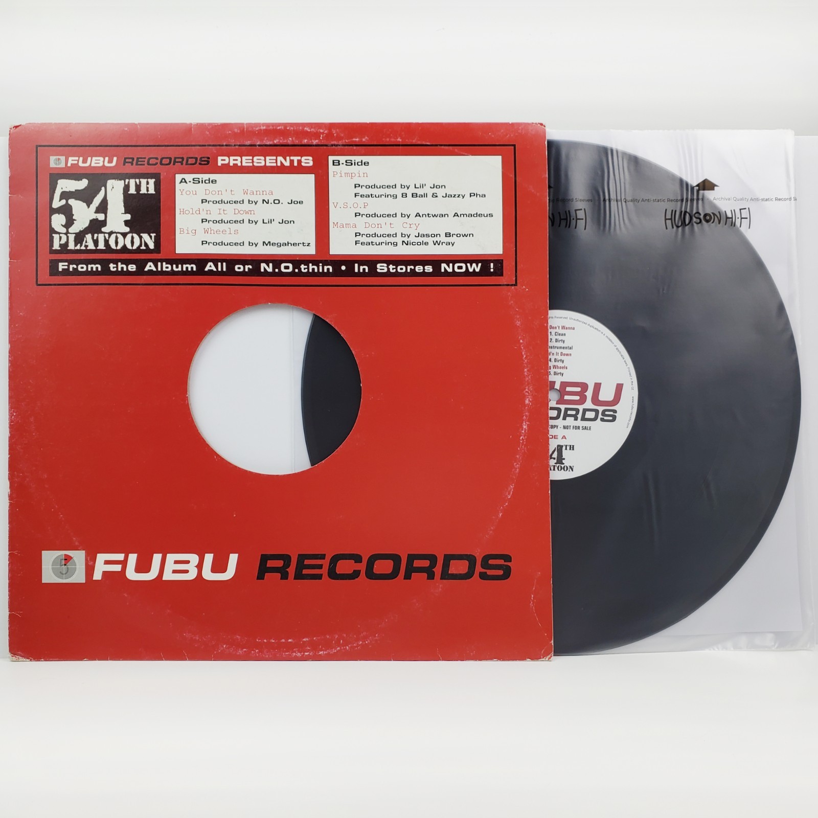 FUBU Vinyl Record 54th Platoon White Label Promo 2003 Hip Hop Rap Lil Jon VG/VG+