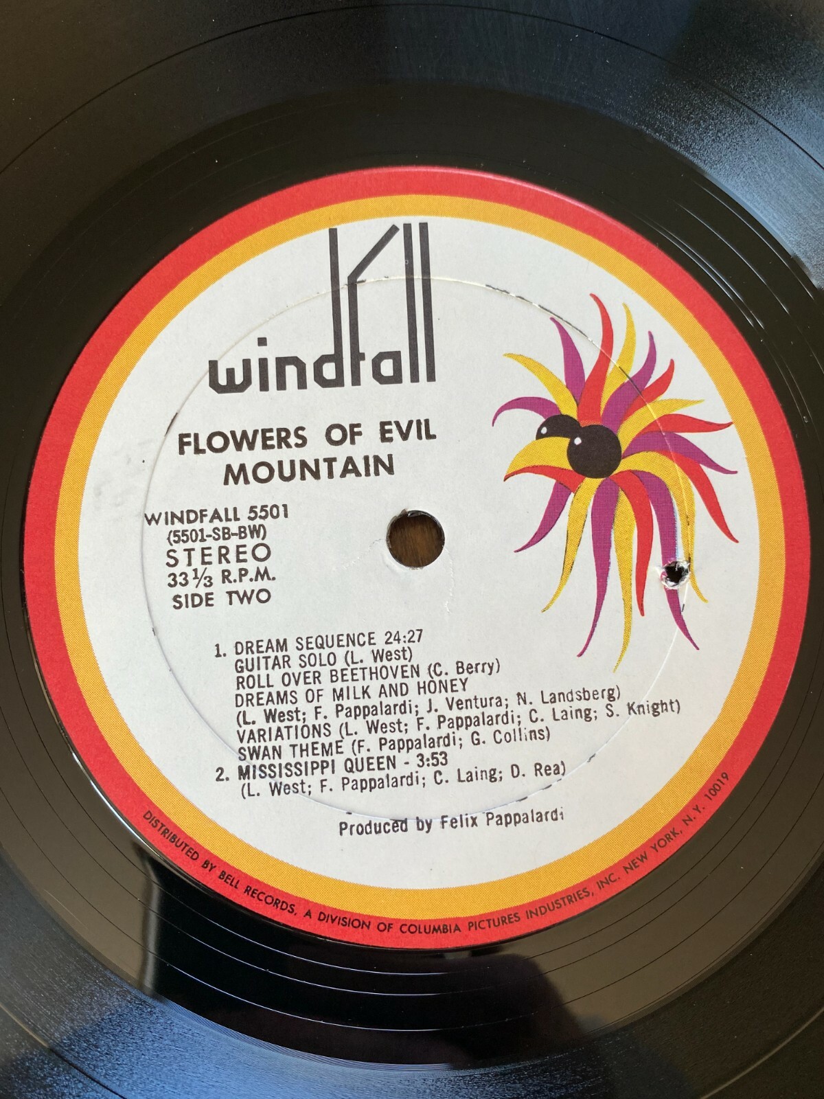 Mountain Flowers Of Evil Vinyl LP 1971 Windfall Records WINDFALL 5501