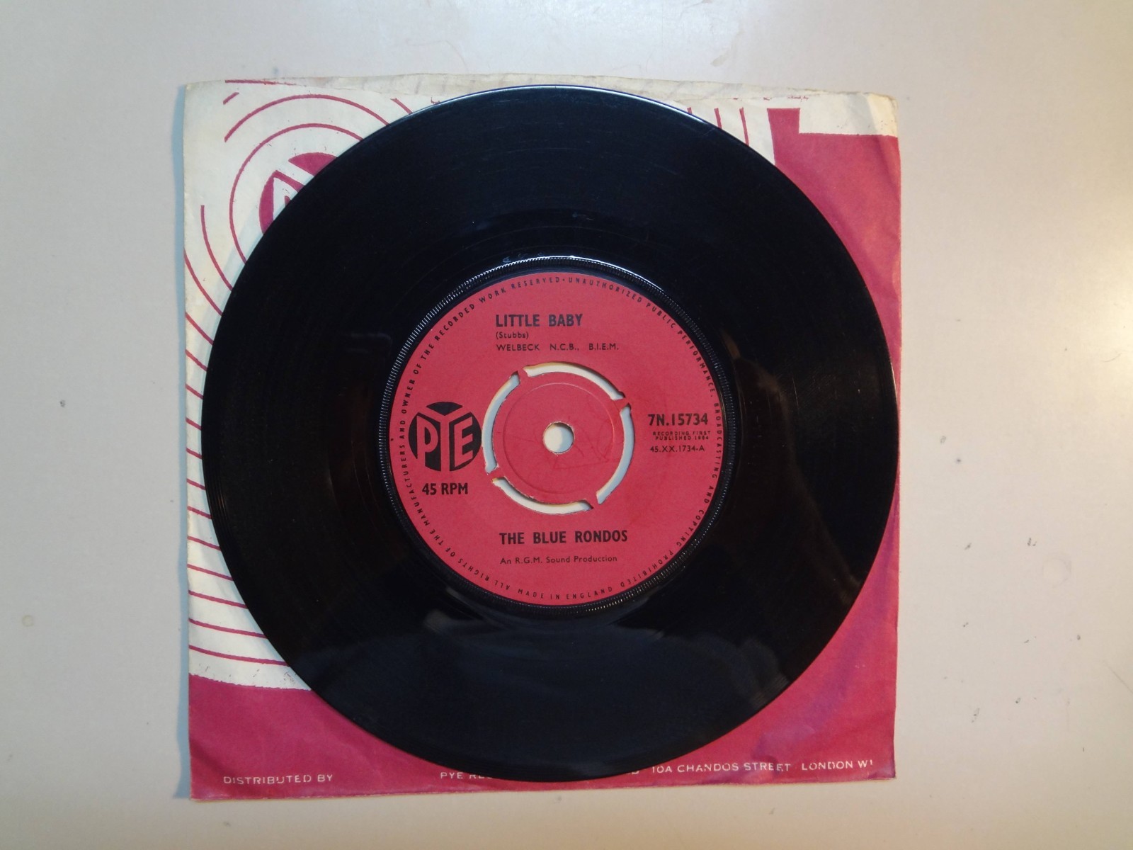 BLUE RONDOS: (w/Jimmy Page)Little Baby-Baby I Go For You-U.K. 7″ 64 PYE 7N.15734