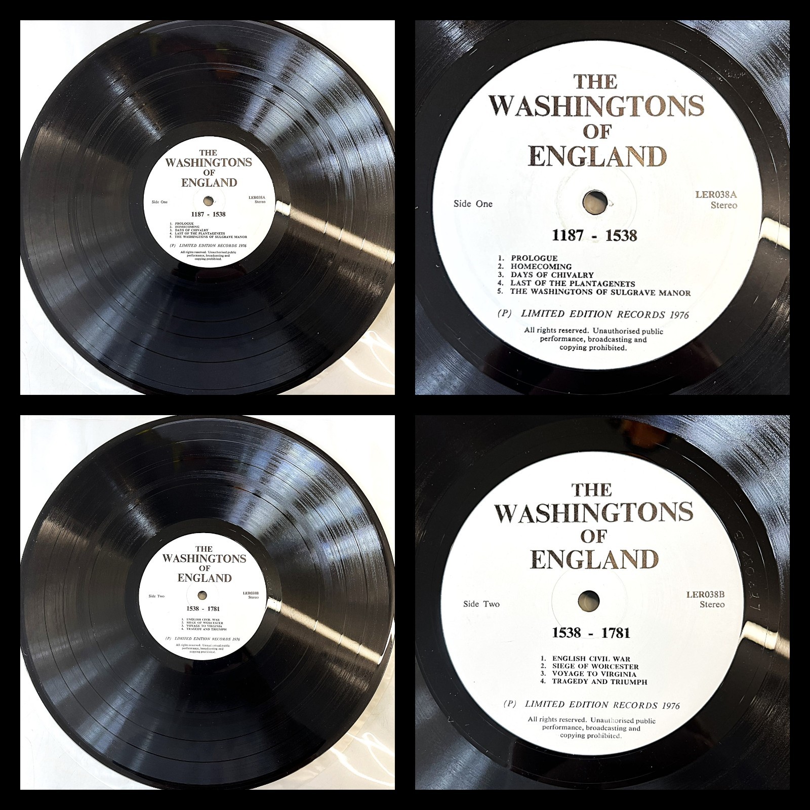 Limited Edition Records The Washingtons Of England LER 038 – 1976 Spoken Word