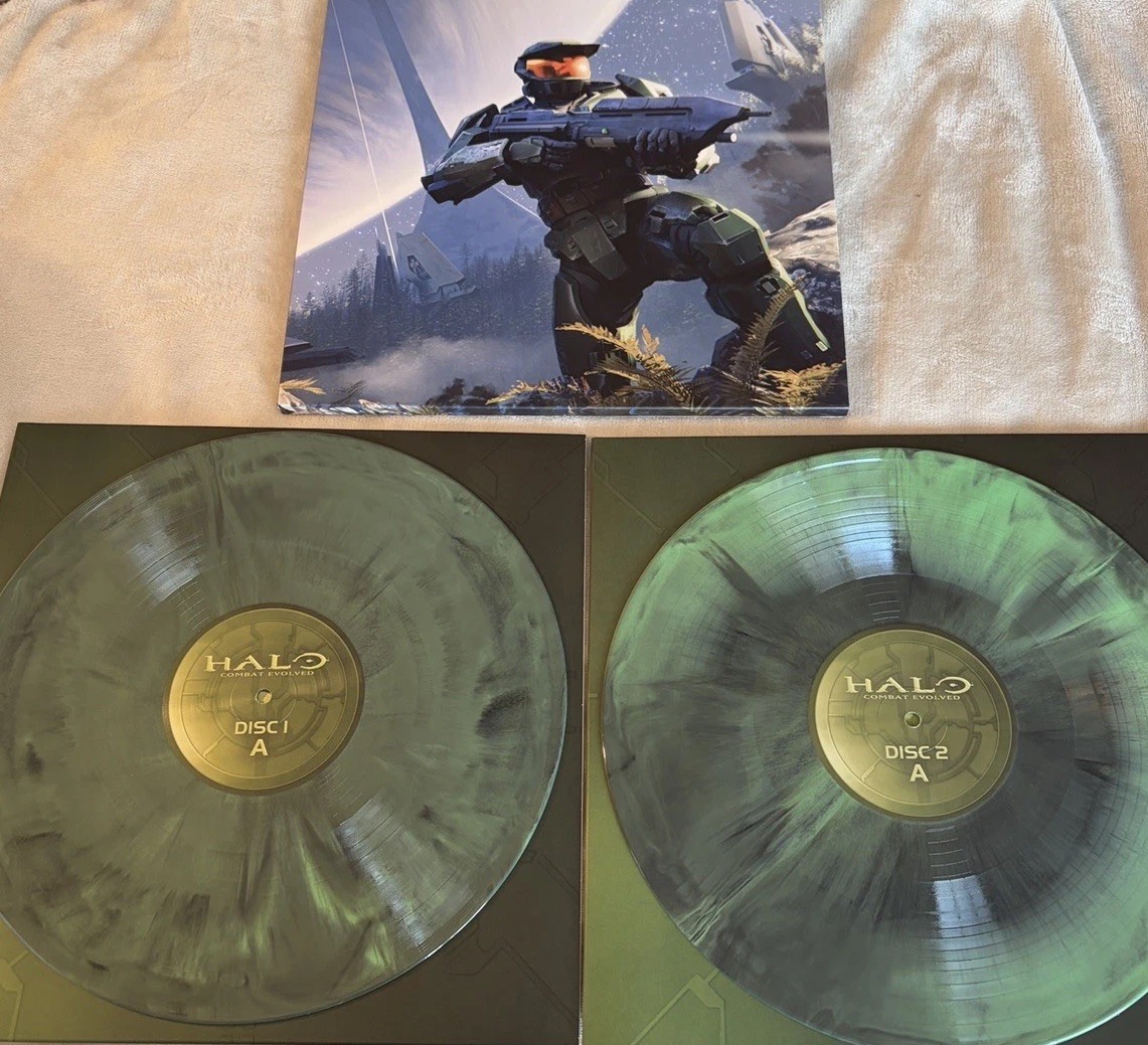 Halo 1 Combat Evolved Game Soundtrack, 2 LP Green/ Black Swirl Vinyl_Laced
