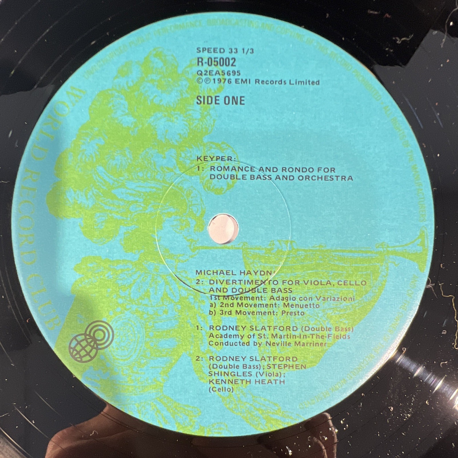 World Record Club – Music For Double Bass 12″ Vinyl LP 1976 Quad R-05002
