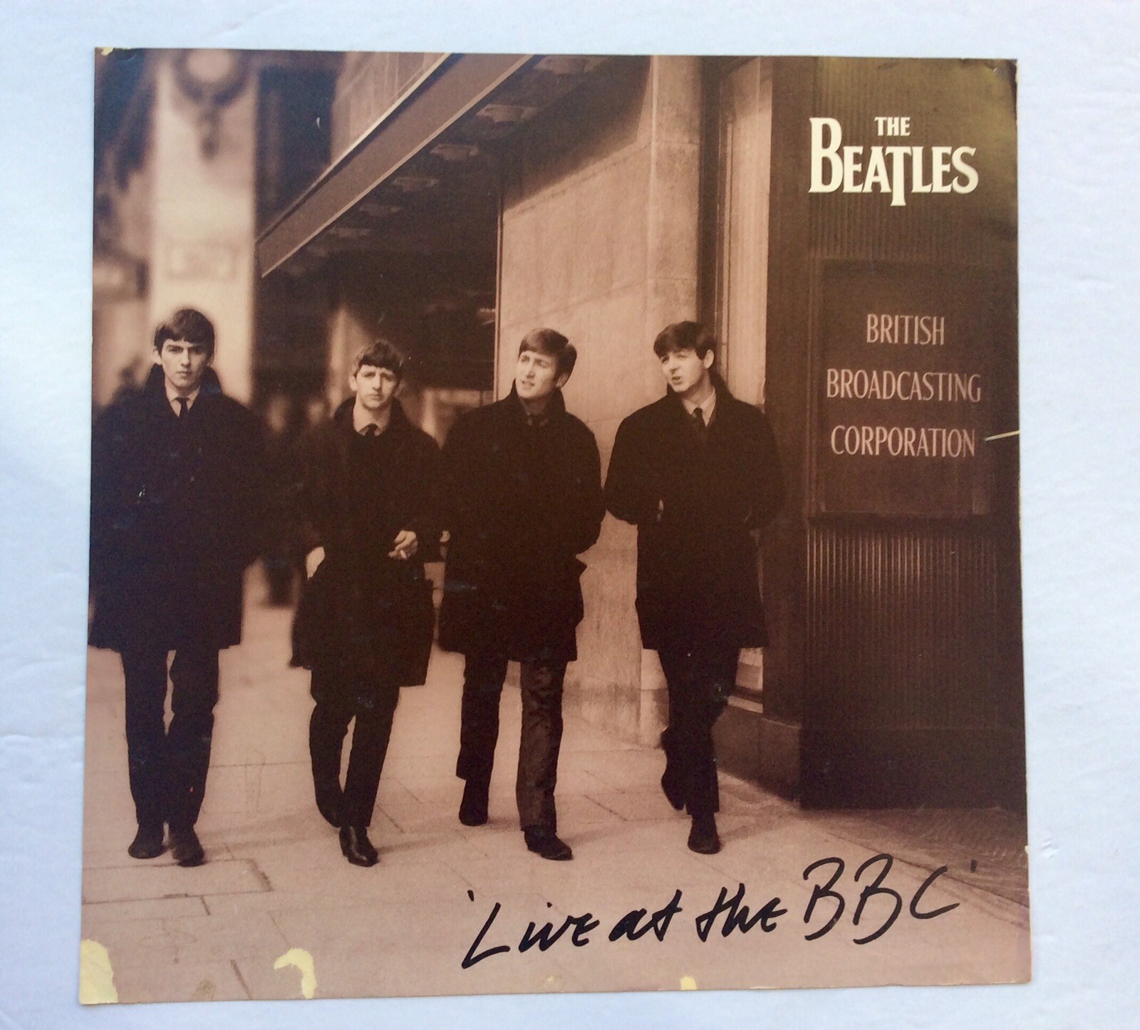 The Beatles Live At The BBC 1994 Record Store clothesline display two sided flat
