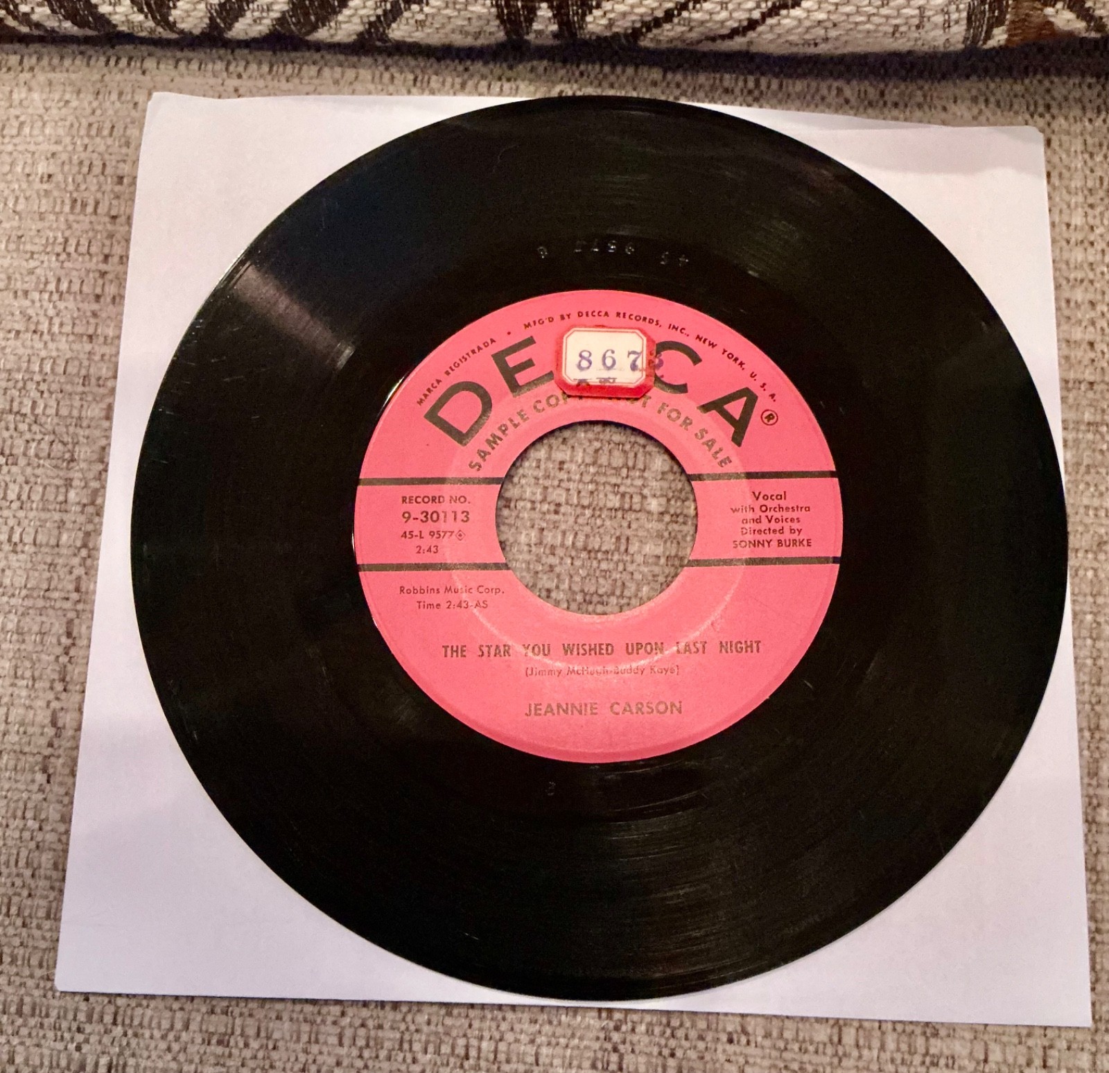 Jeannie Carson – If’ N / The Star You Wished Upon Last Night 1956 7″ Decca