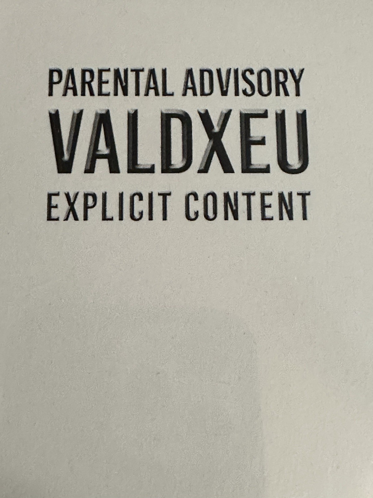 Vald Xeu Parental Advisory Explicit Content, Sealed Record Album, Brand New!
