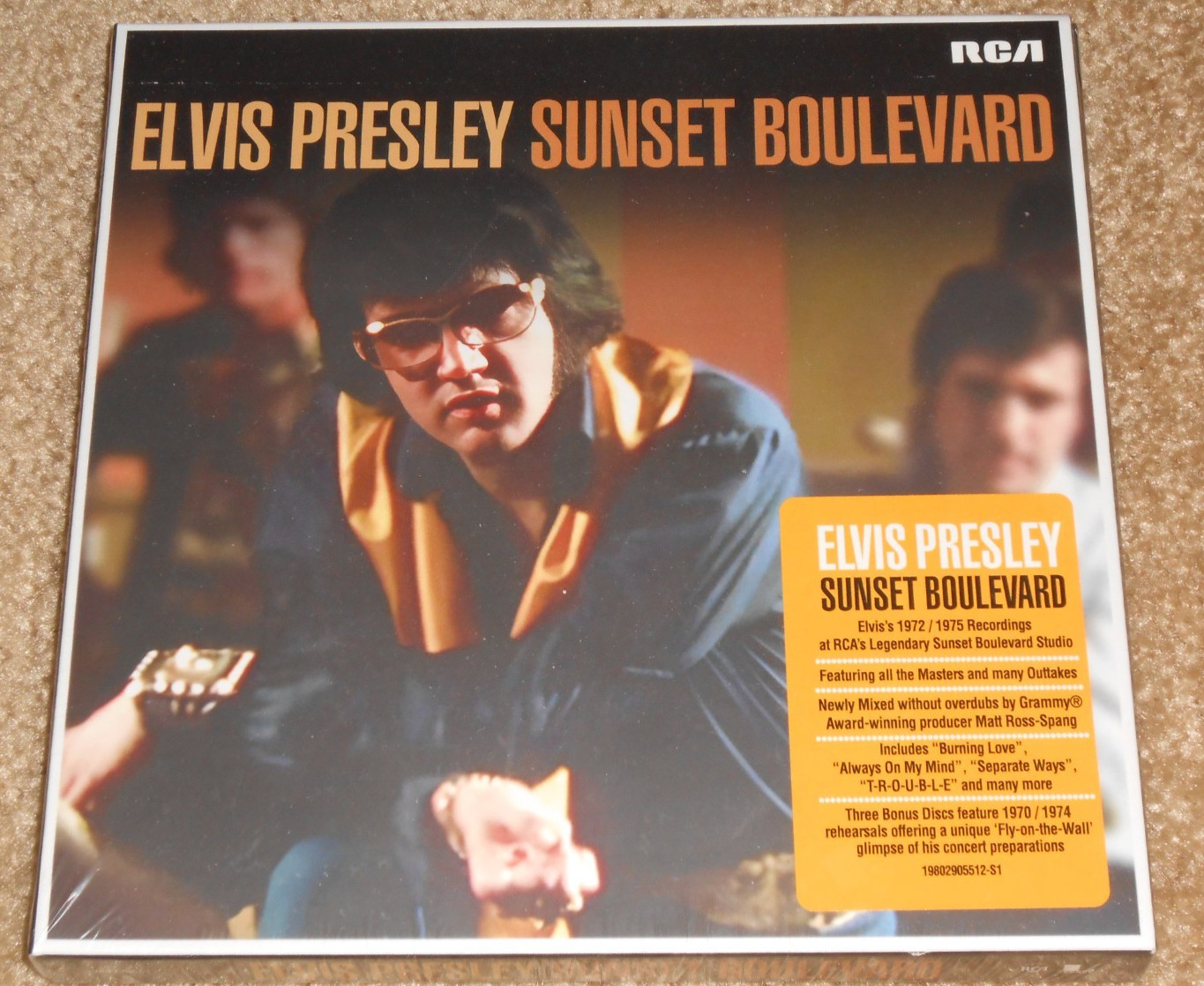 elvis presley sunset boulevard 2x lemonade & orange vinyl lp’s & 5 cd box set