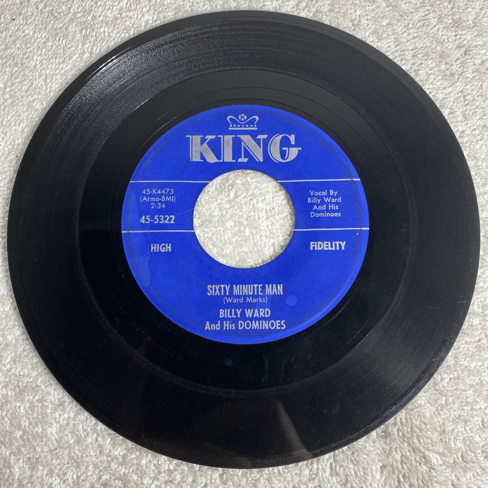 BILLY WARD & DOMINOES: sixty minute man / have mercy baby KING 7″ Single 45 RPM