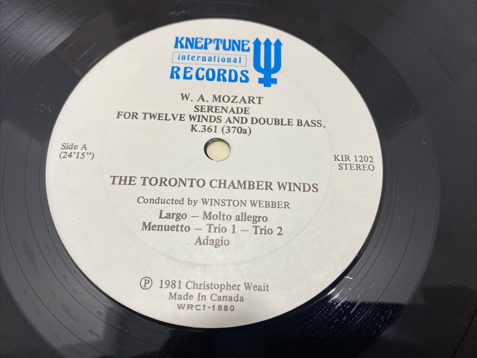 Serenade For Twelve Winds And Double Bass (Vinyl, 1981) KIR1202