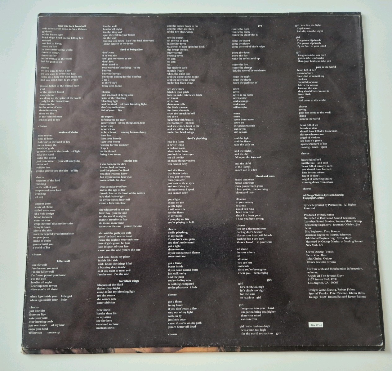 Danzig Danzig II – Lucifuge original 1990 UK vinyl LP Def American