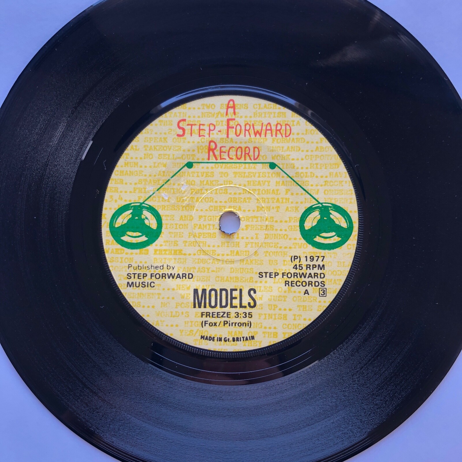 MODELS Freeze / Man Of The Year 1977 UK 7″ Step Forward Records PUNK 45 + Sleeve