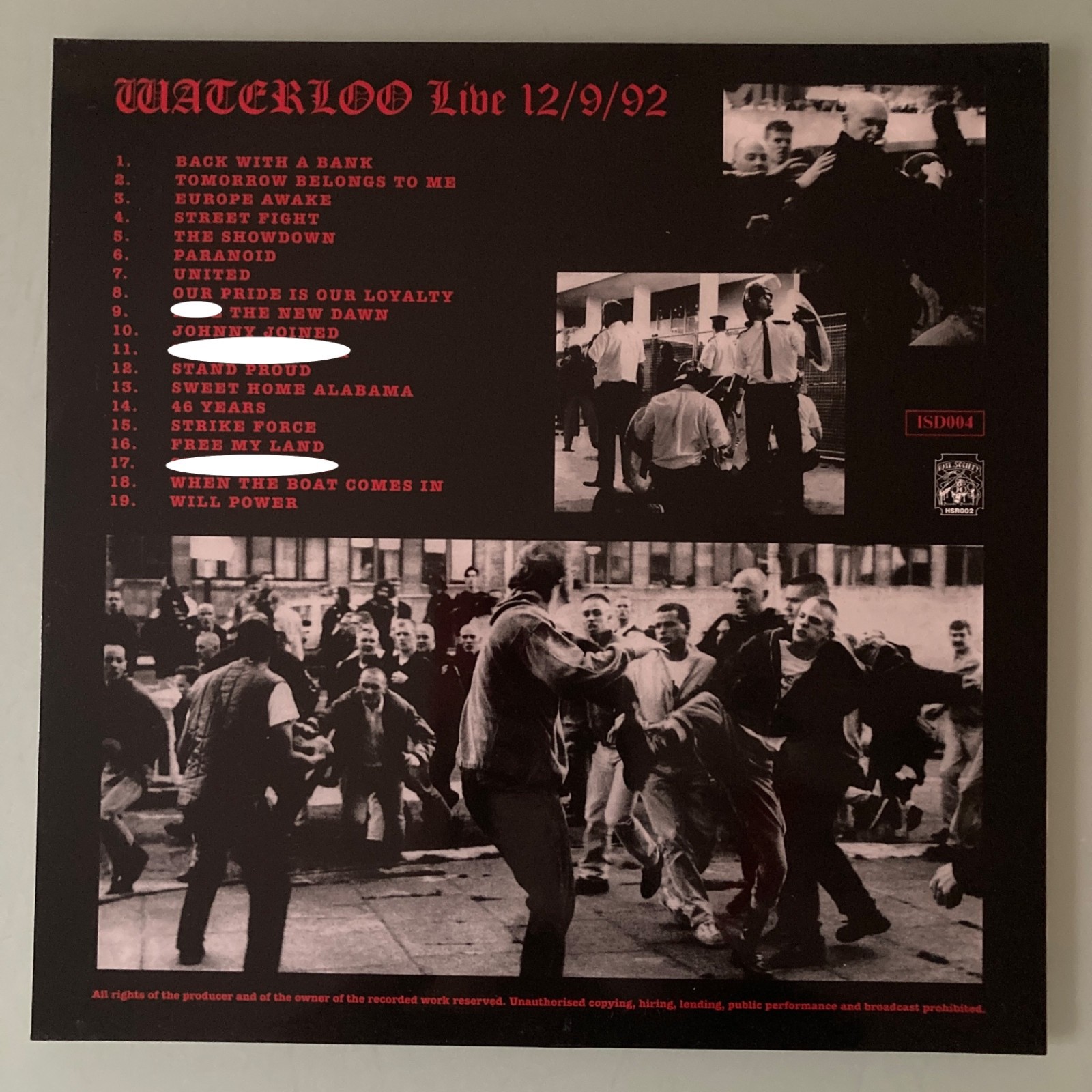 SKREW****** Waterloo L*ve ’92 GERMAN LP UK OI SKIN ISD