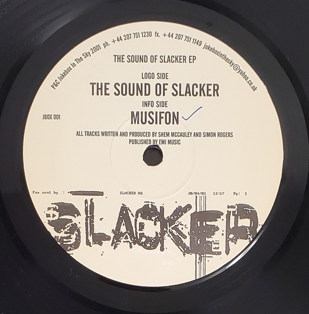 Slacker – The Sound Of Slacker EP 2001 Jukebox In The Sky JBOX001 EX Free Ship