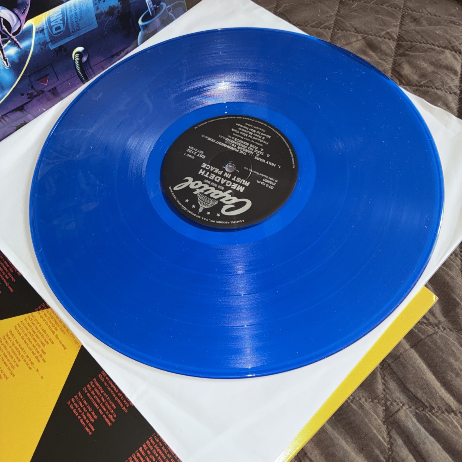 Rust in Peace by Megadeth Rare Blue Vinyl Record 2008 Capitol Ex Copy