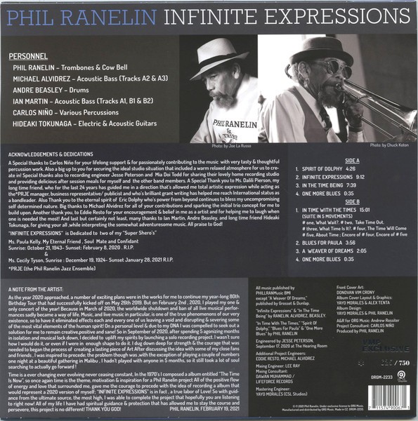 Phil Ranelin – Infinite Expressions – 2022 ORG Music -Light Blue Vinyl -Numbered