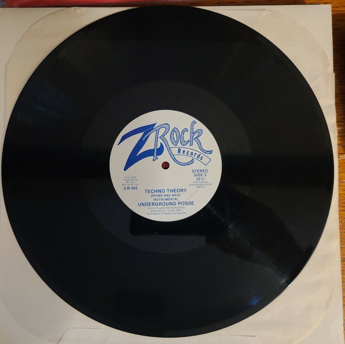 UNDERGROUND POSSE TECHNO THEORY 12″ RAP OLDSCHOOL PRIVATE PRESS Z ROCK EX/EX HTF