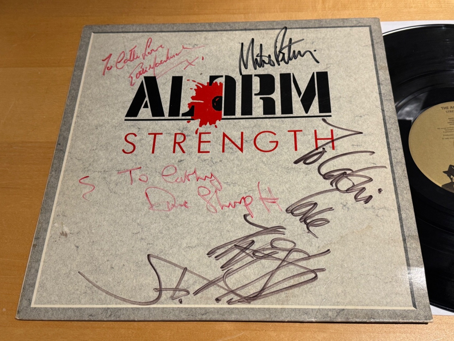 Band Signed THE ALARM Strength IRS 5666 MIKE PETERS + 3