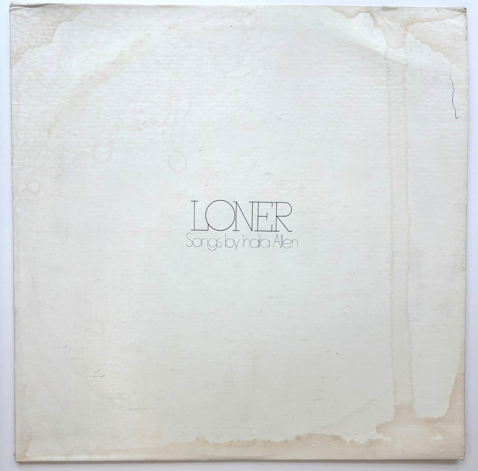 INDRA ALLEN Loner (LP, 1973, Fleetwood Records) Private Press Folk RARE VG+