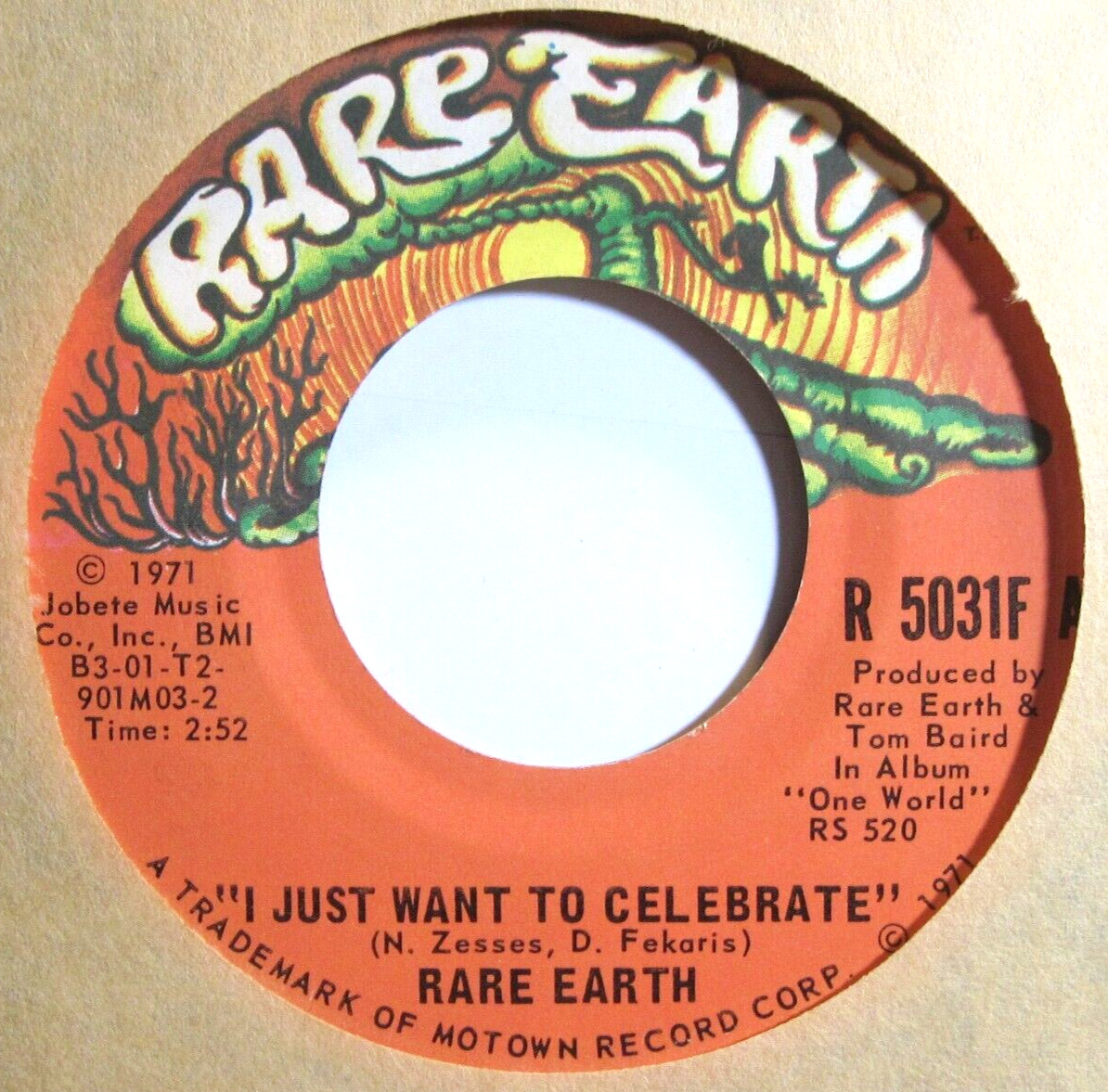RARE EARTH * 45 * I Just Want To Celebrate * 1971 * VG USA Vinyl Pressing Motown