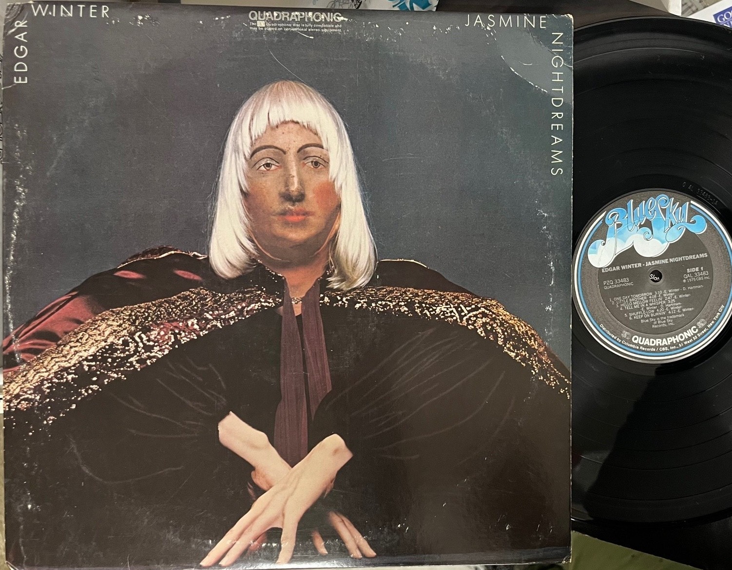 EDGAR WINTER – JASMINE NIGHTDREAMS – BLUE SKY QUAD LP vinyl quadraphonic VG+/VG