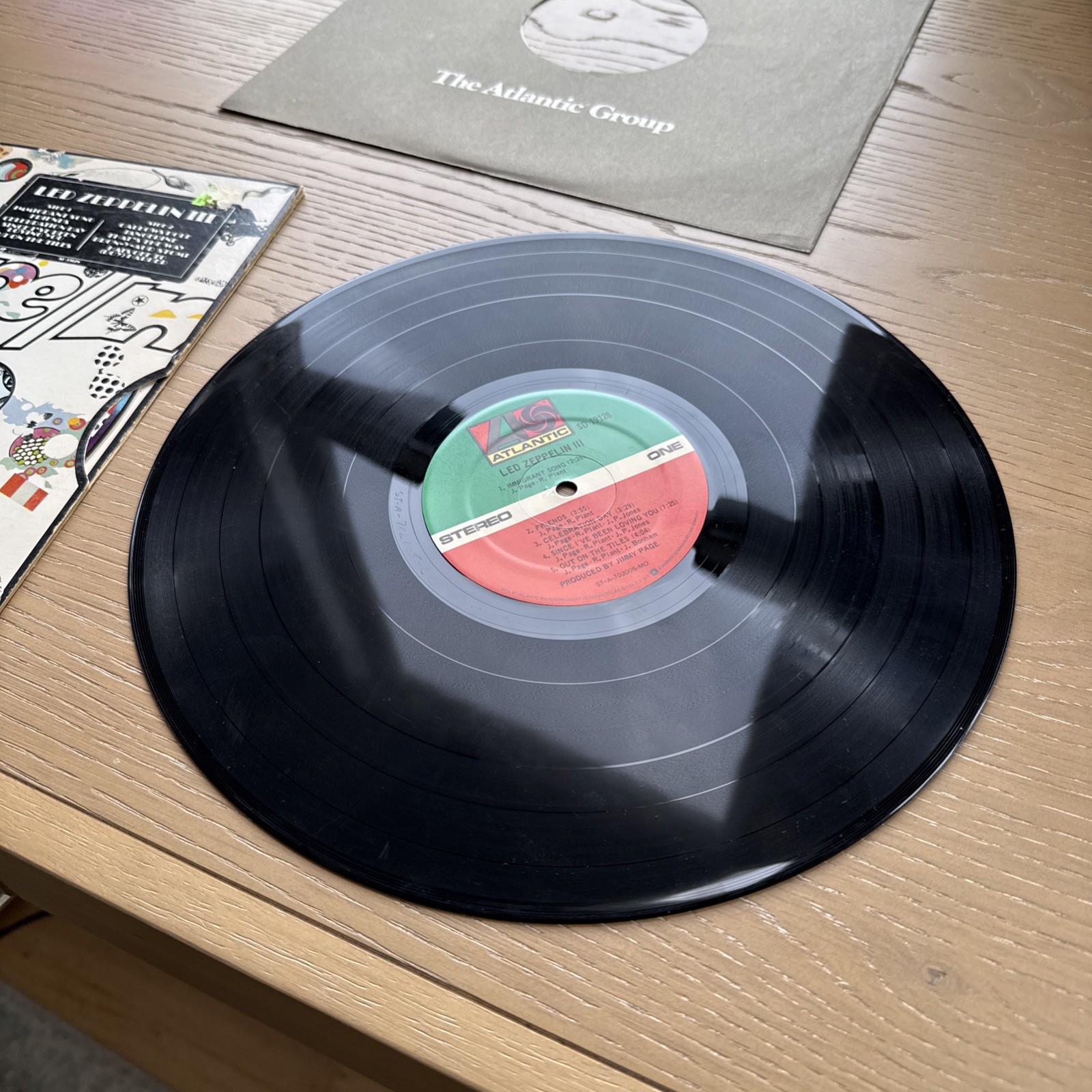 LED ZEPPELIN III 1970s US Monarch Press + Sticker Working Wheel +OG Sleeve VG+