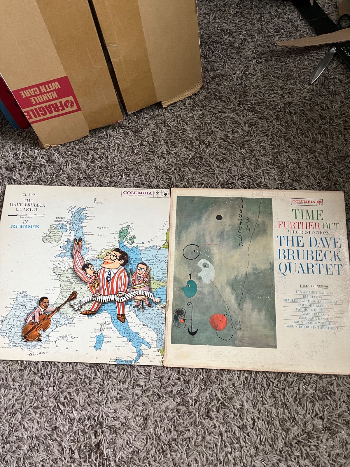 THE DAVE BRUBECK QUARTET MONO 1st LP LOT TIME FURTHER OUT + IN EUROPE SIX EYE 6