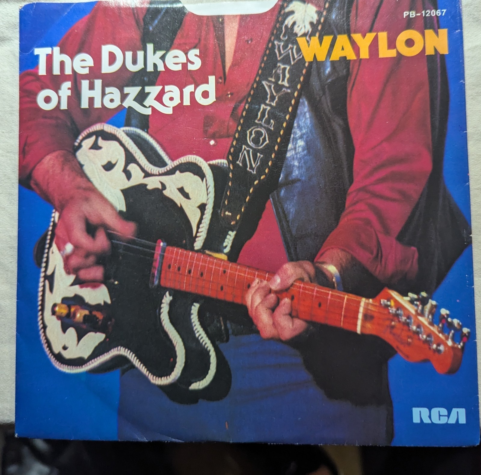 Waylon Jennings Dukes of Hazzard 45 Vinyl 7″ Record Single 1980 R-5902 Pink Text