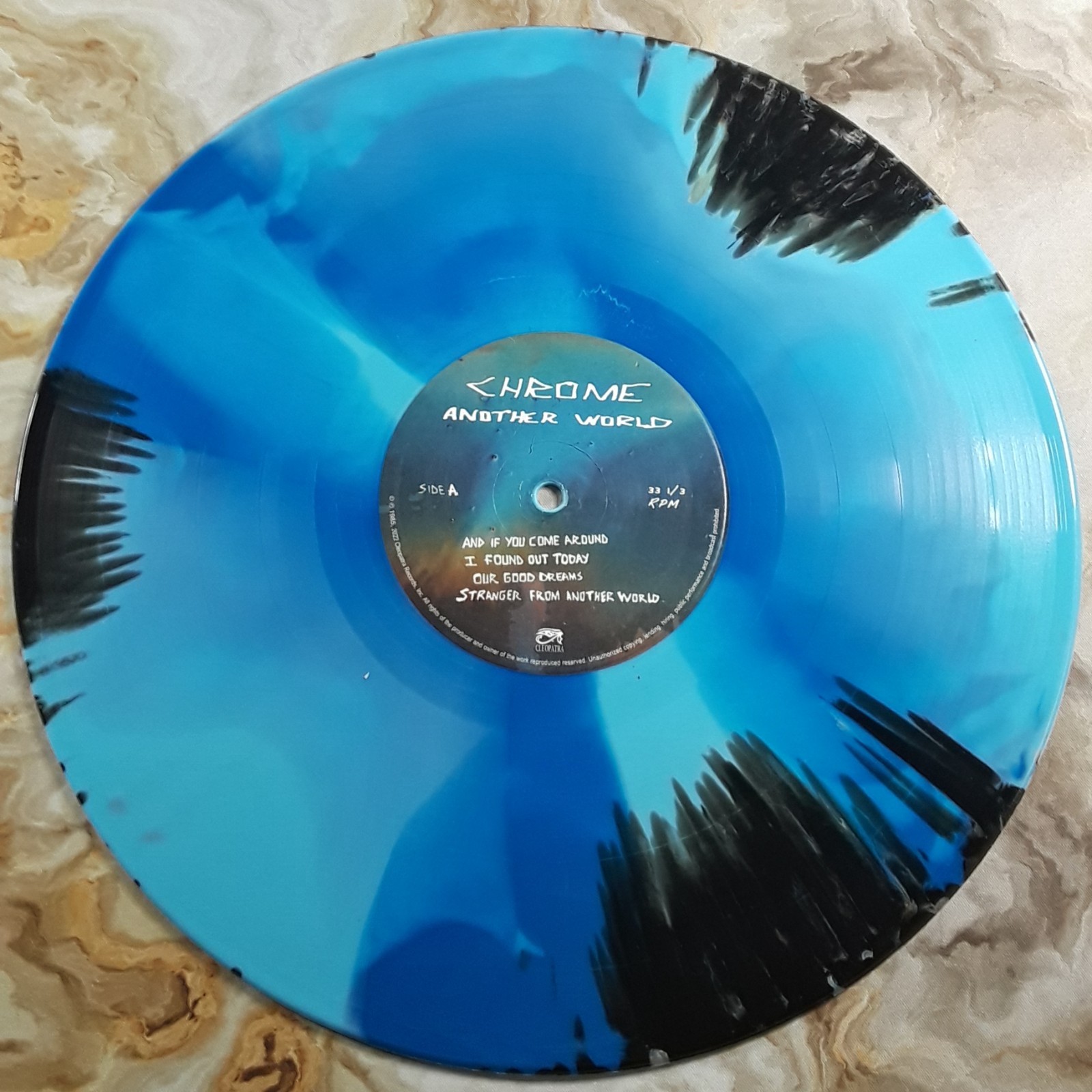 CHROME ANOTHER WORLD BLUE/BLACK SPLATTER VINYL GATEFOLD 2022 EX/NM-