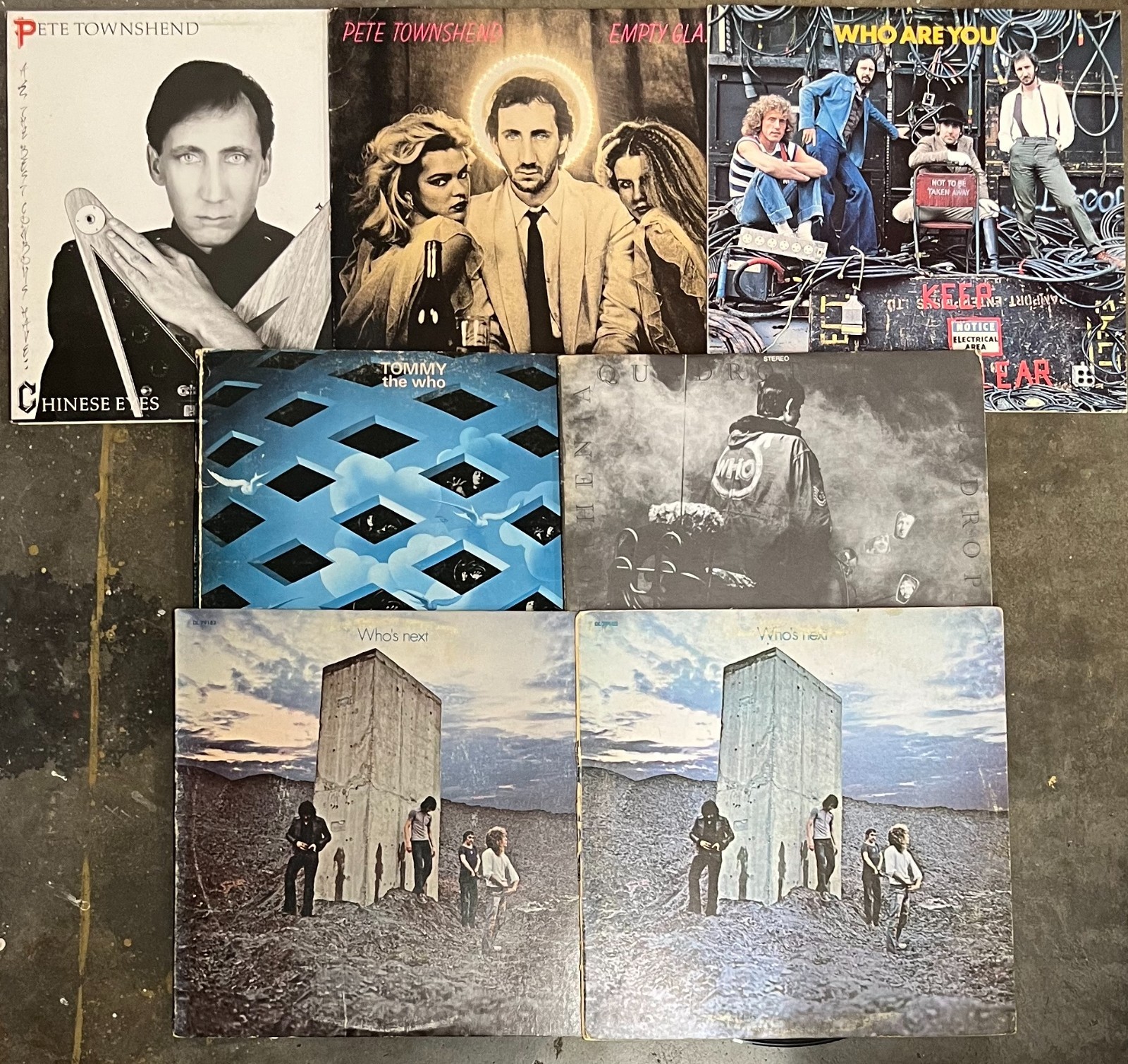 THE WHO + PETE TOWNSHEND LP LOT – TOMMY/WHO’S NEXT/QUADROPHENIA/ARE YOU vinyl