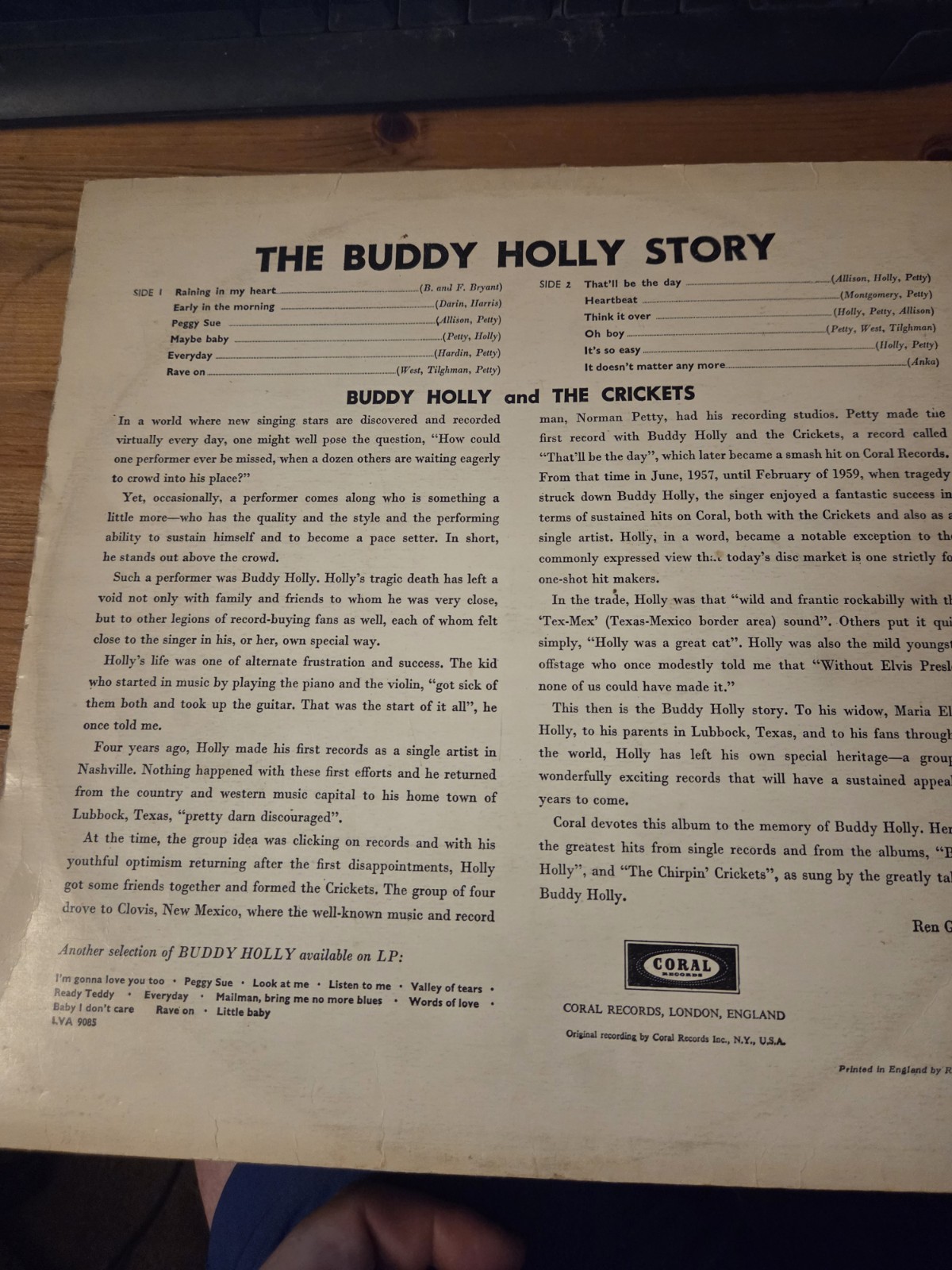 Buddy Holly – The Buddy Holly Story (UK First Pressing, March 1959)