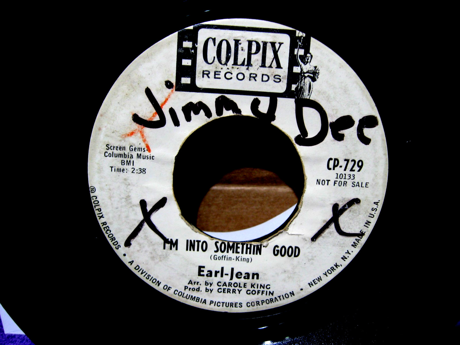 EARL-JEAN PROMO 45 I’m Into Somethin’ Good / We Love and Learn 1964 COLPIX