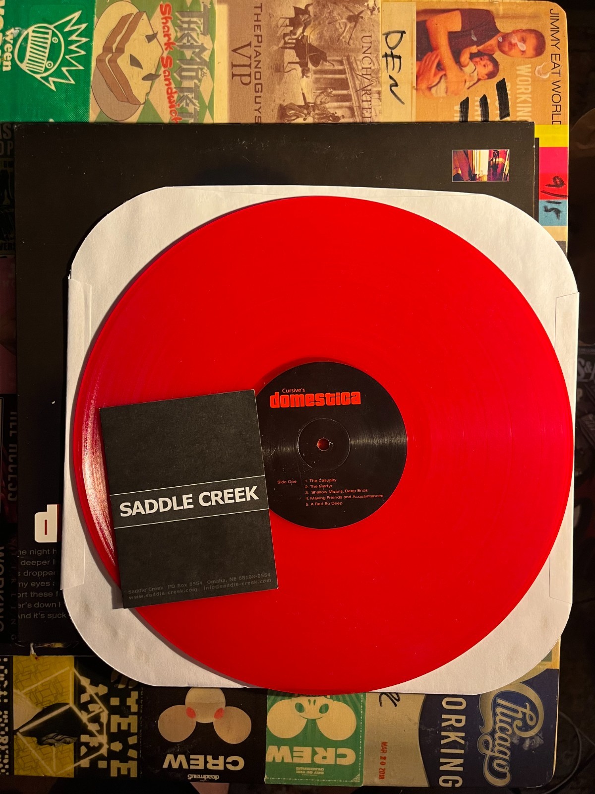 Cursive “Domestica” LP – 12″ Translucent Red Vinyl – Saddle Creek 2000