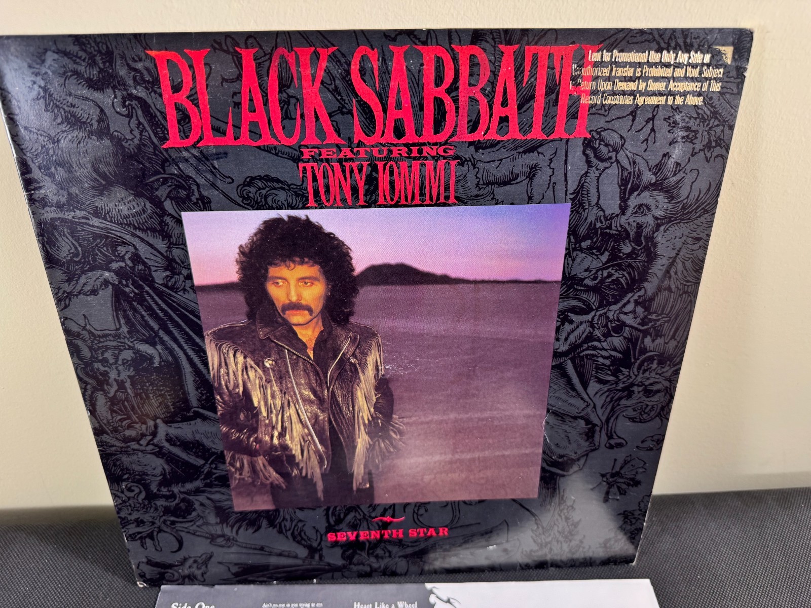 BLACK SABBATH Seventh Star PROMO STAMPED lyric sleeve USA 1986 1st Press