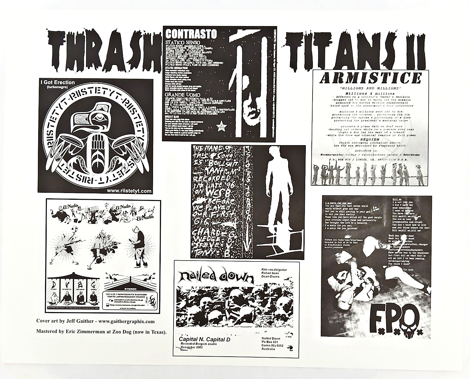 Thrash Of The Titans II – VA – 2005 Marbled Vinyl LP (insert) – Punk / Grindcore